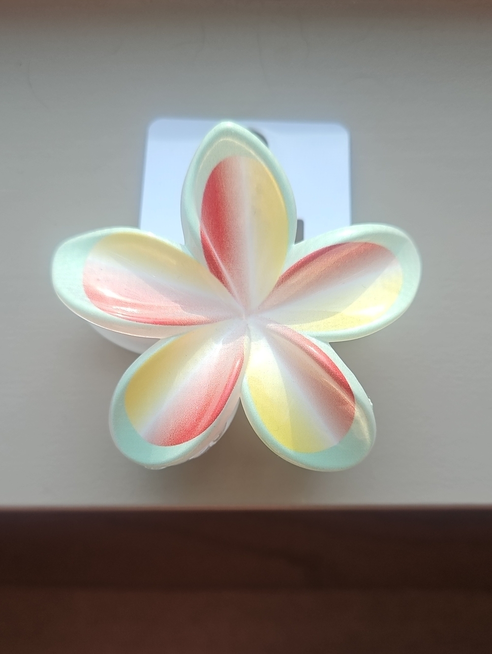 Mint Floral Plumeria Hair Clip in Pastel Mint, Coral & Yellow - Mint Brand